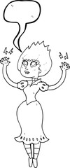 speech bubble cartoon vampire girl