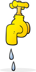 cartoon dripping faucet