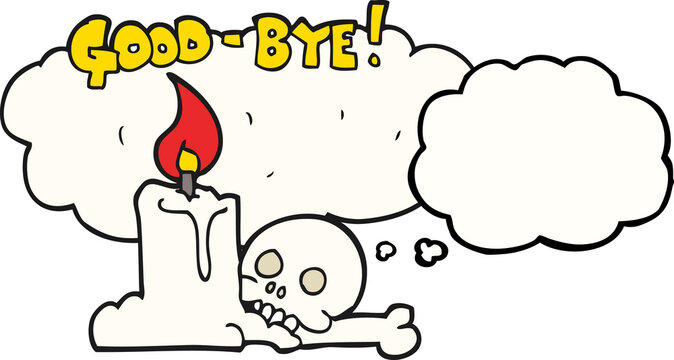 thought bubble cartoon goodbye sign