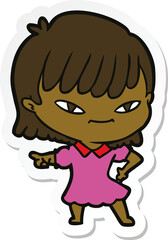 sticker of a cartoon woman
