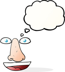 thought bubble cartoon facial features