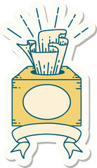 sticker of tattoo style box of tissues