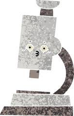 retro illustration style cartoon microscope