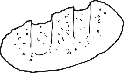 black and white cartoon bread