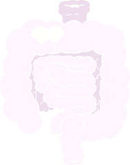 flat color style cartoon surprised intestines