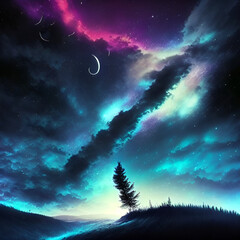 magical beautiful Night sky background