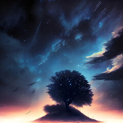 magical beautiful Night sky background