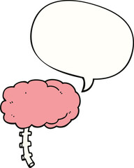 cartoon brain and speech bubble