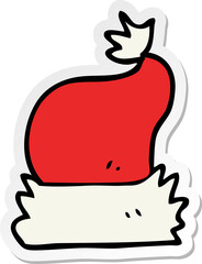sticker of a cartoon christmas hat