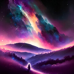 magical beautiful Night sky background
