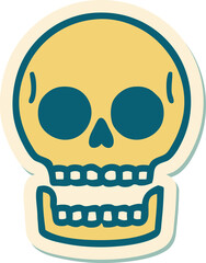 tattoo style sticker of a skull