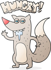 cartoon hungry wolf