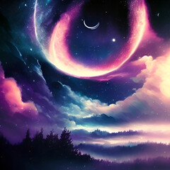 magical beautiful Night sky background