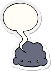 cartoon cloud and speech bubble sticker