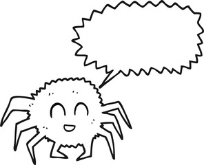 black and white cartoon spider