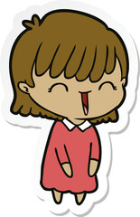 sticker of a cartoon woman