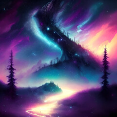magical beautiful Night sky background