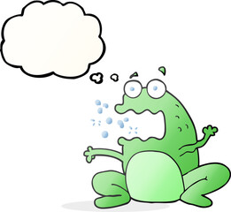 thought bubble cartoon burping frog