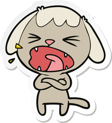 sticker of a cute cartoon dog