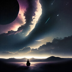 magical beautiful Night sky background