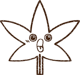 Fototapeta premium Leaf Charcoal Drawing