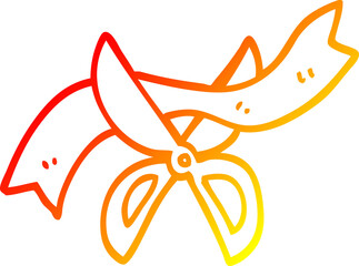 warm gradient line drawing cartoon ceremony scissors