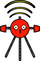 comic book style cartoon satellite