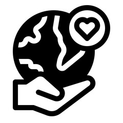 Save Earth Glyph Icon