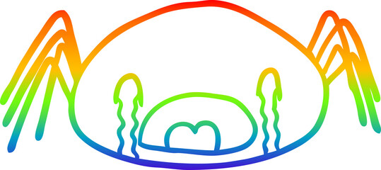 rainbow gradient line drawing halloween spider crying