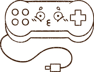 Console Controller Charcoal Drawing
