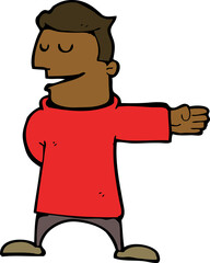 cartoon man gesturing direction