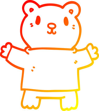 recommend clip art: warm gradient line drawing cartoon teddy bear