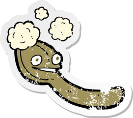 retro distressed sticker of a cartoon spoon