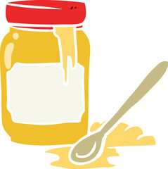 flat color style cartoon jar of honey