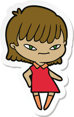 sticker of a cartoon woman