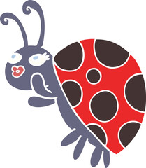 Obraz premium flat color style cartoon ladybug