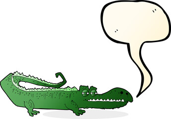 cartoon crocodile with speech bubble