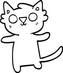 black and white cartoon cat