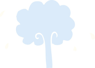 flat color illustration of a cartoon spouting water