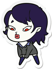 sticker of a cute cartoon vampire girl