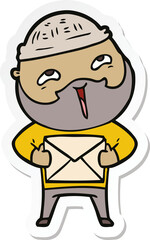 Fototapeta premium sticker of a cartoon happy bearded man