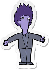 sticker of a cartoon vampire