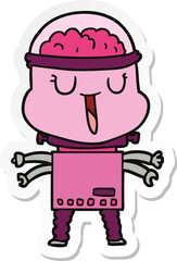 sticker of a happy cartoon robot