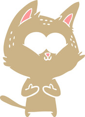 flat color style cartoon cat