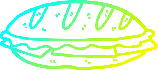 cold gradient line drawing cheese sandwich
