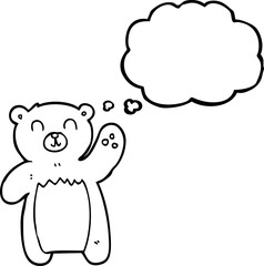 thought bubble cartoon teddy bear