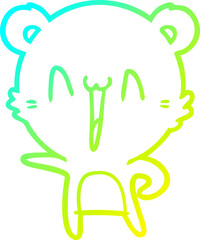 cold gradient line drawing happy bear cartoon