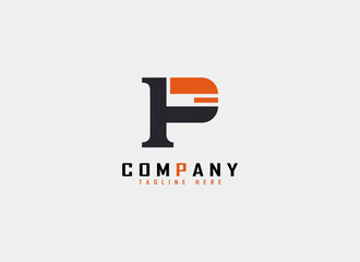 Initial Letter F and P Logo. Geometric Shapes Letter  FP PF isolated on Grey Background. Usable for Business Logo and Branding. Flat Vector Logo Design Template Elements