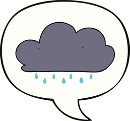 cartoon rain cloud and speech bubble