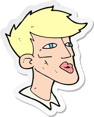 sticker of a cartoon male model guy